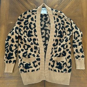 Hollister Leopard Jersey Cardigan Size Small